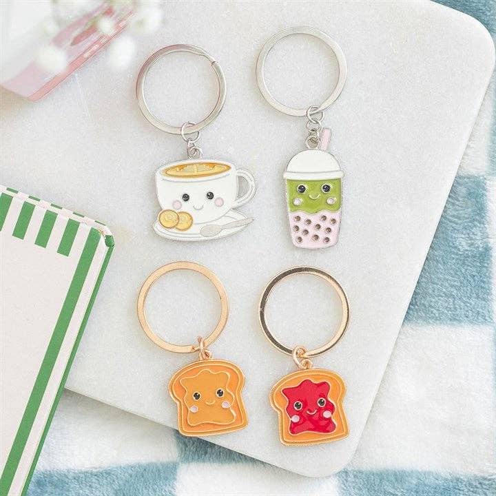 Set of 2 Kawaii Peanut Butter and Jelly Friendship Keyrings