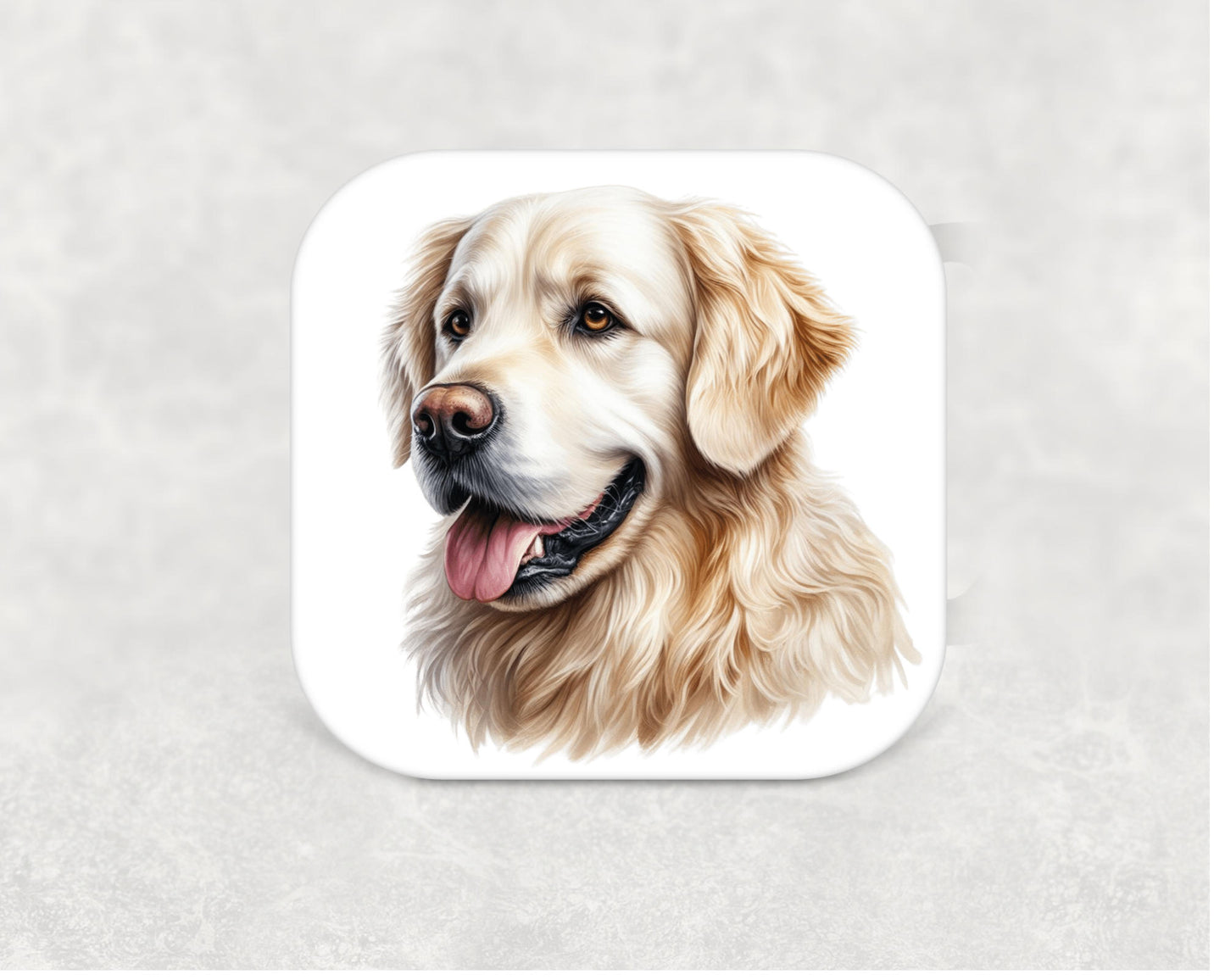 Golden Retriever coaster - MDF coaster with cork backing featuring a Golden Retriever illustration. Great gift idea for Golden Retriever fans.