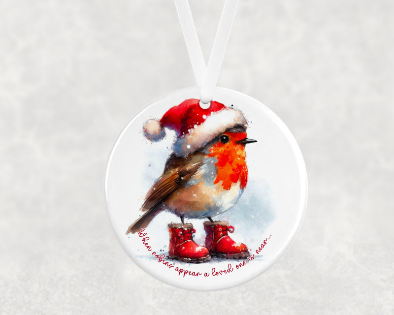Robin Christmas Memorial Ornament – When Robins Appear a Loved One is Near