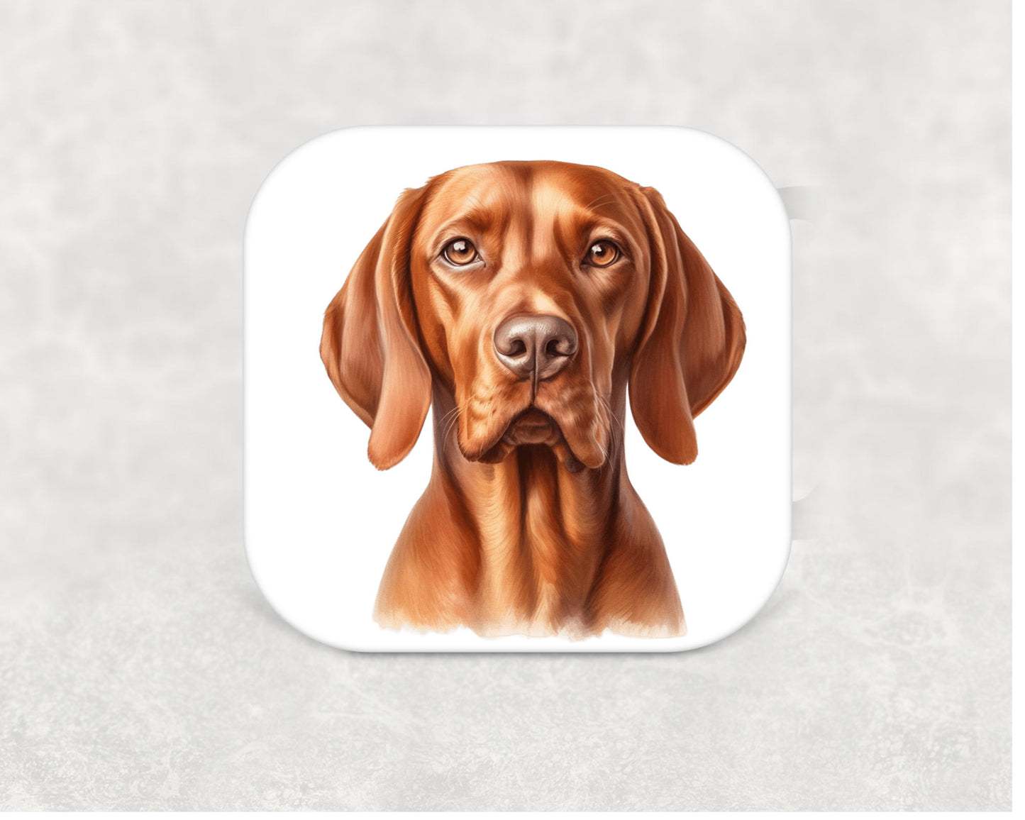 Vizsla Coaster — 9cm square cork-backed MDF coaster featuring an illustrated Vizsla dog design, perfect for Vizsla lovers