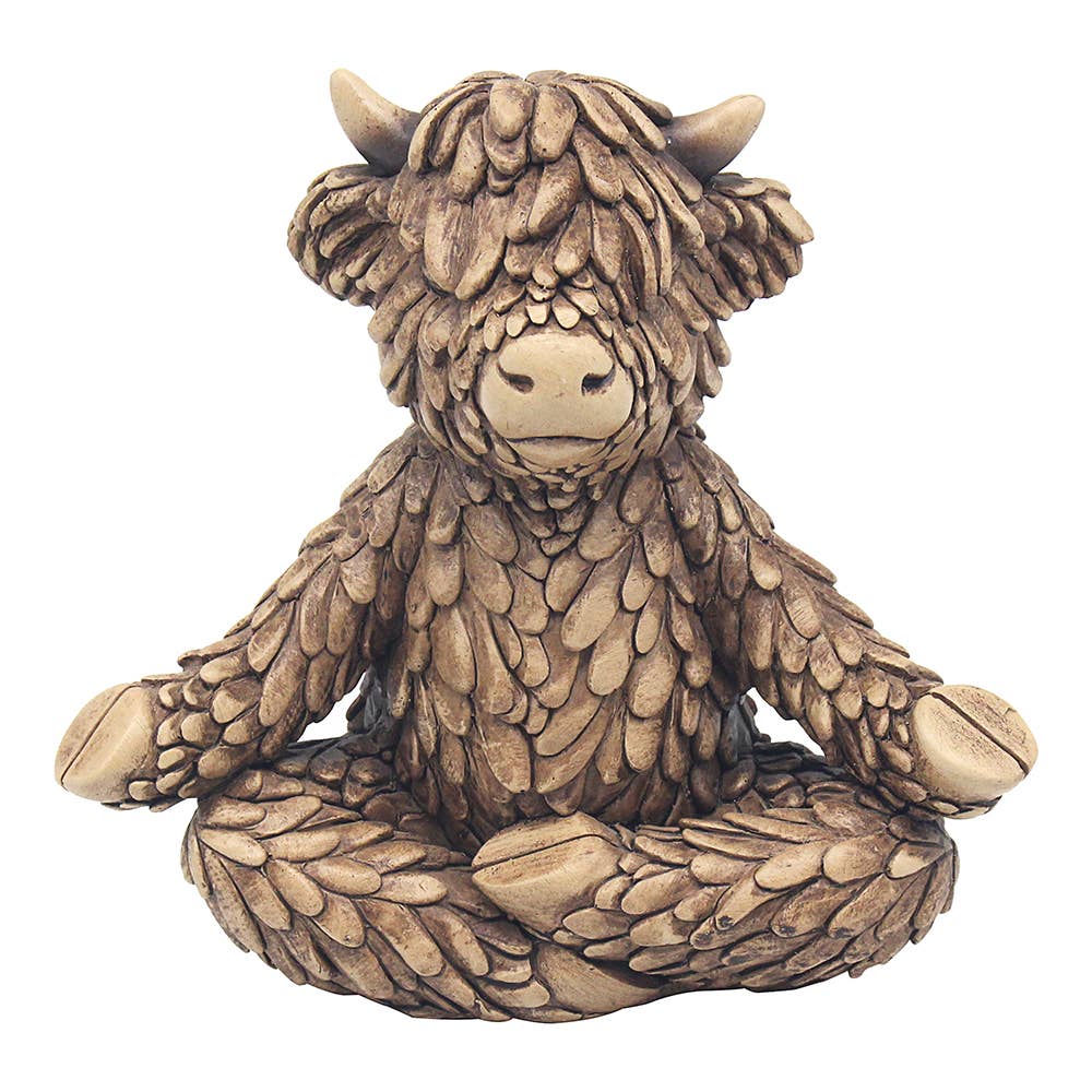 Hughie Highland Cow Yoga Figurine