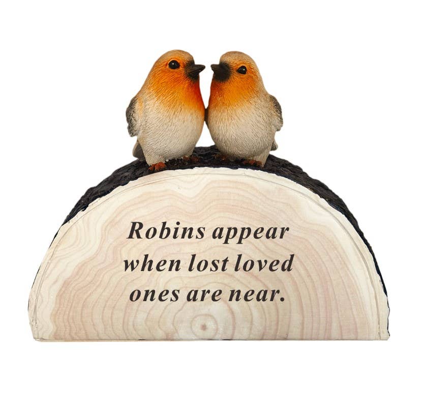 Loved Ones Two Robins on a Log Memorial Ornament