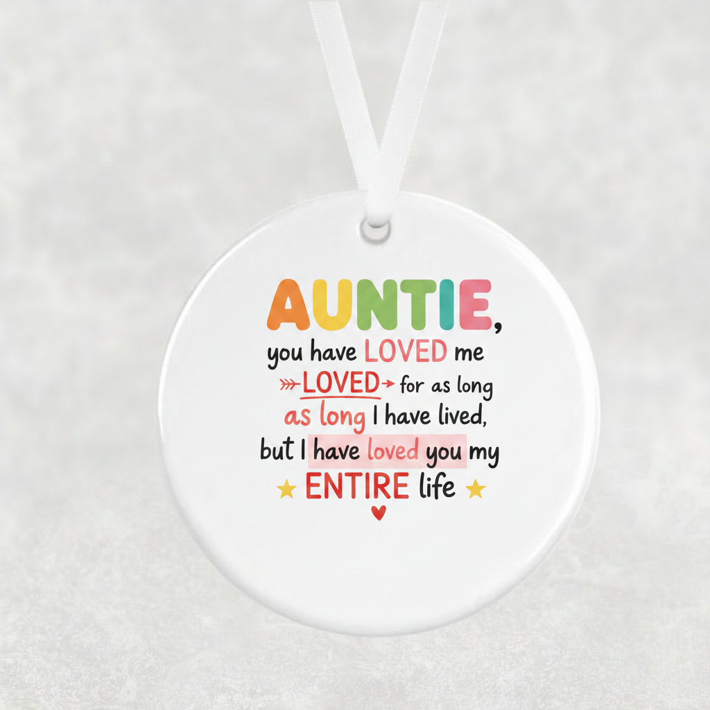Auntie hanging ornament mockup