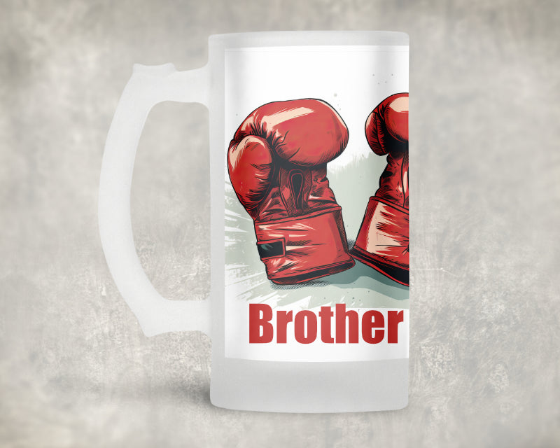 Boxing Brother Frosted Glass Beer Stein