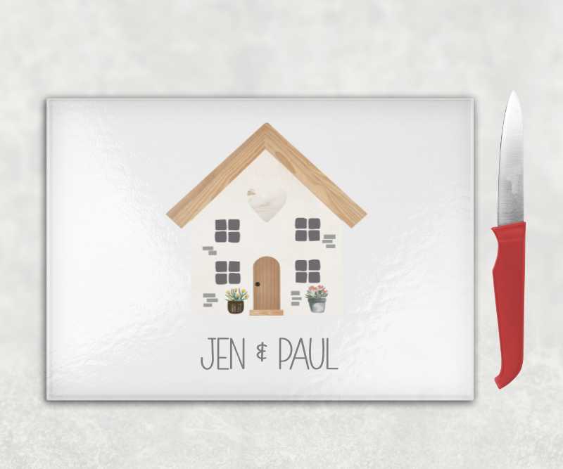 Personalised New Home Chopping Board – Custom Names Housewarming Gift
