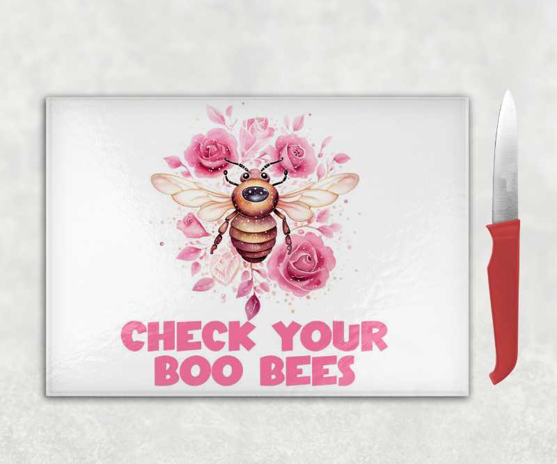 Check Your Boo Bees Glass Chopping Board – Fun Bee Gift