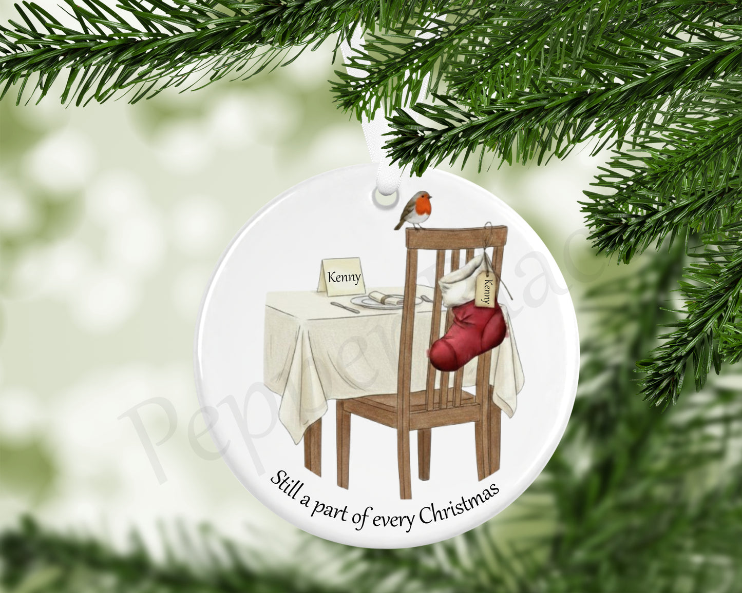 The Empty Seat at Christmas Ornament
