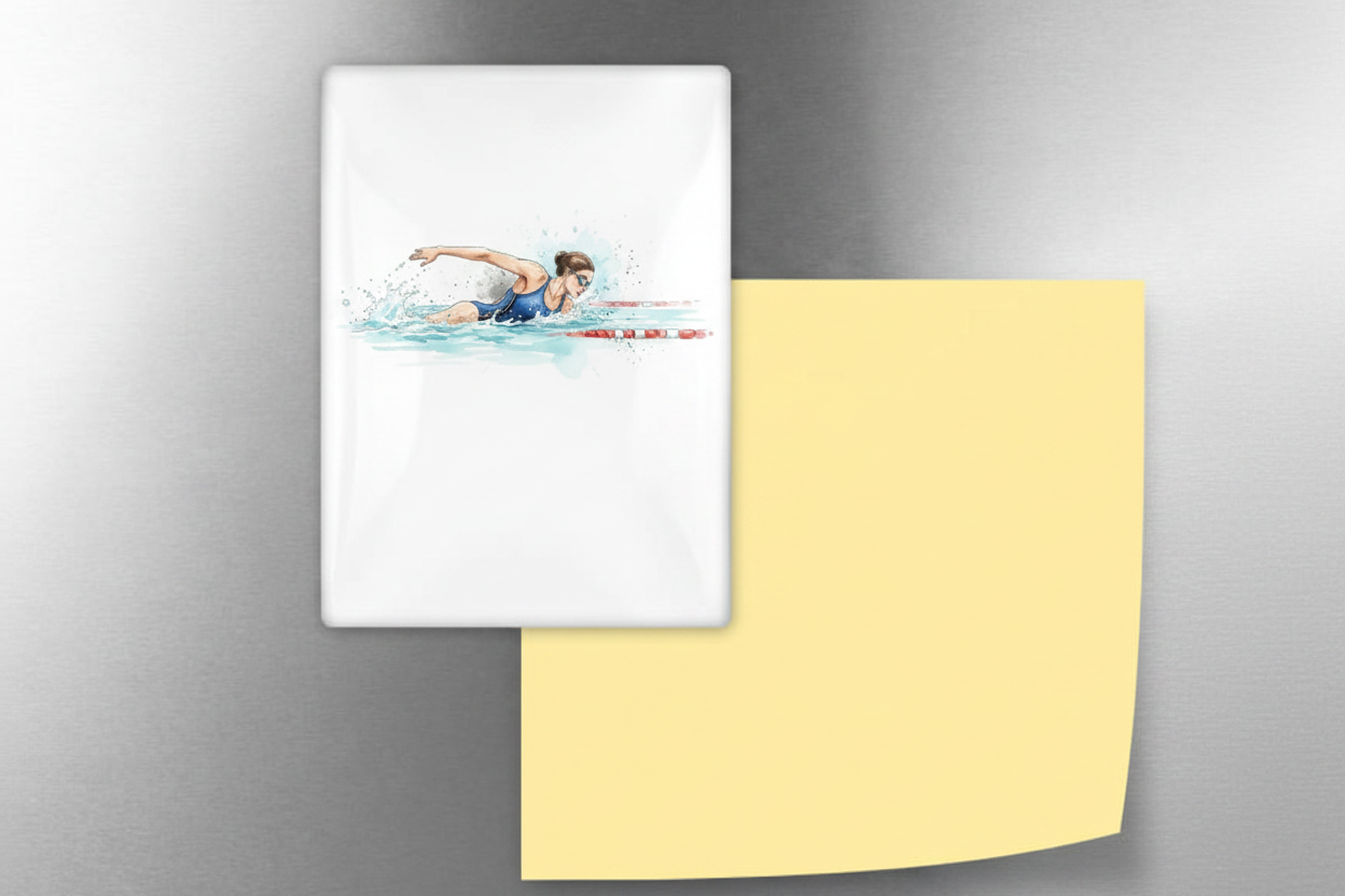 Female Swimmer in Lane Fridge Magnet