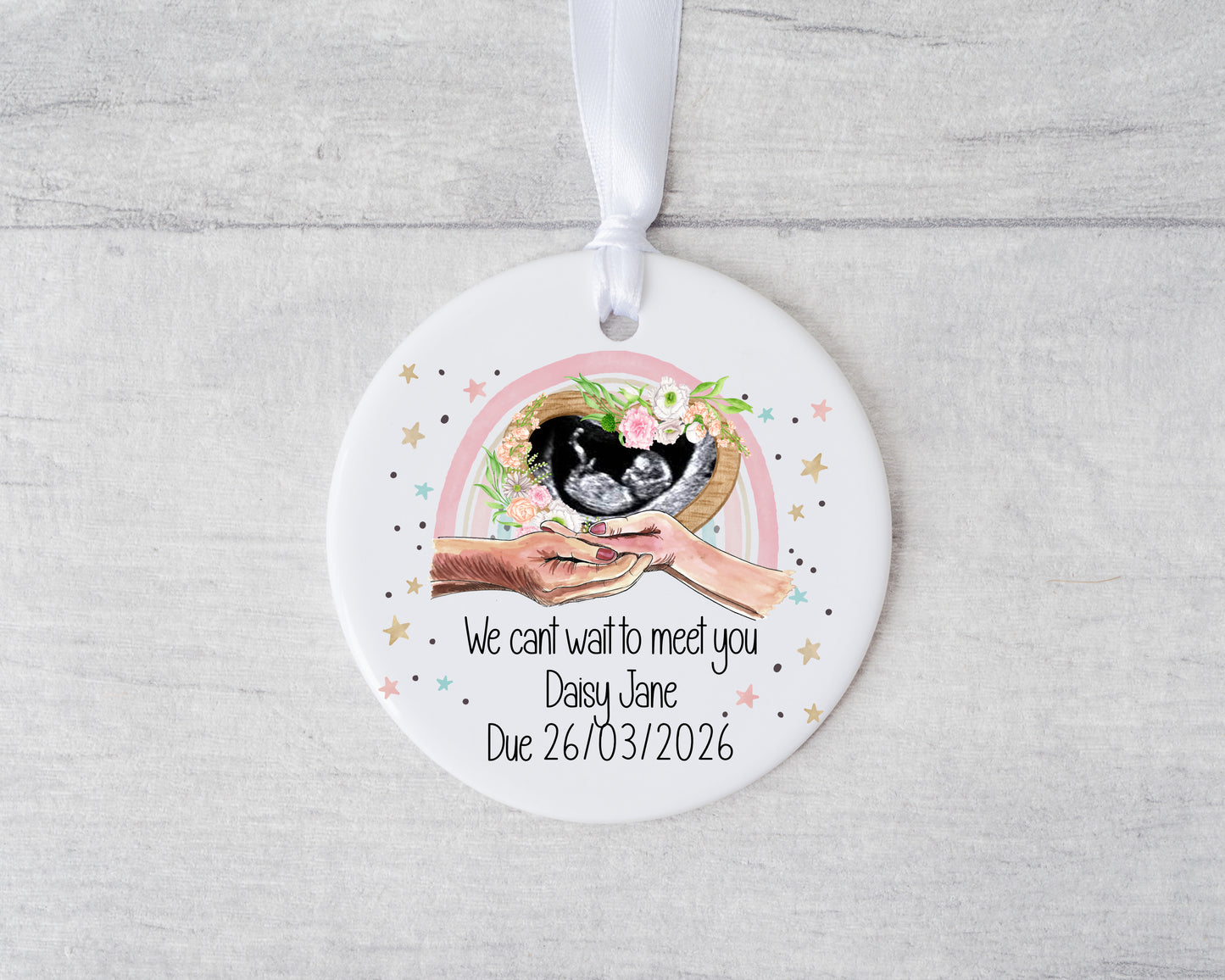 Personalised Baby girl Hanging Ornament