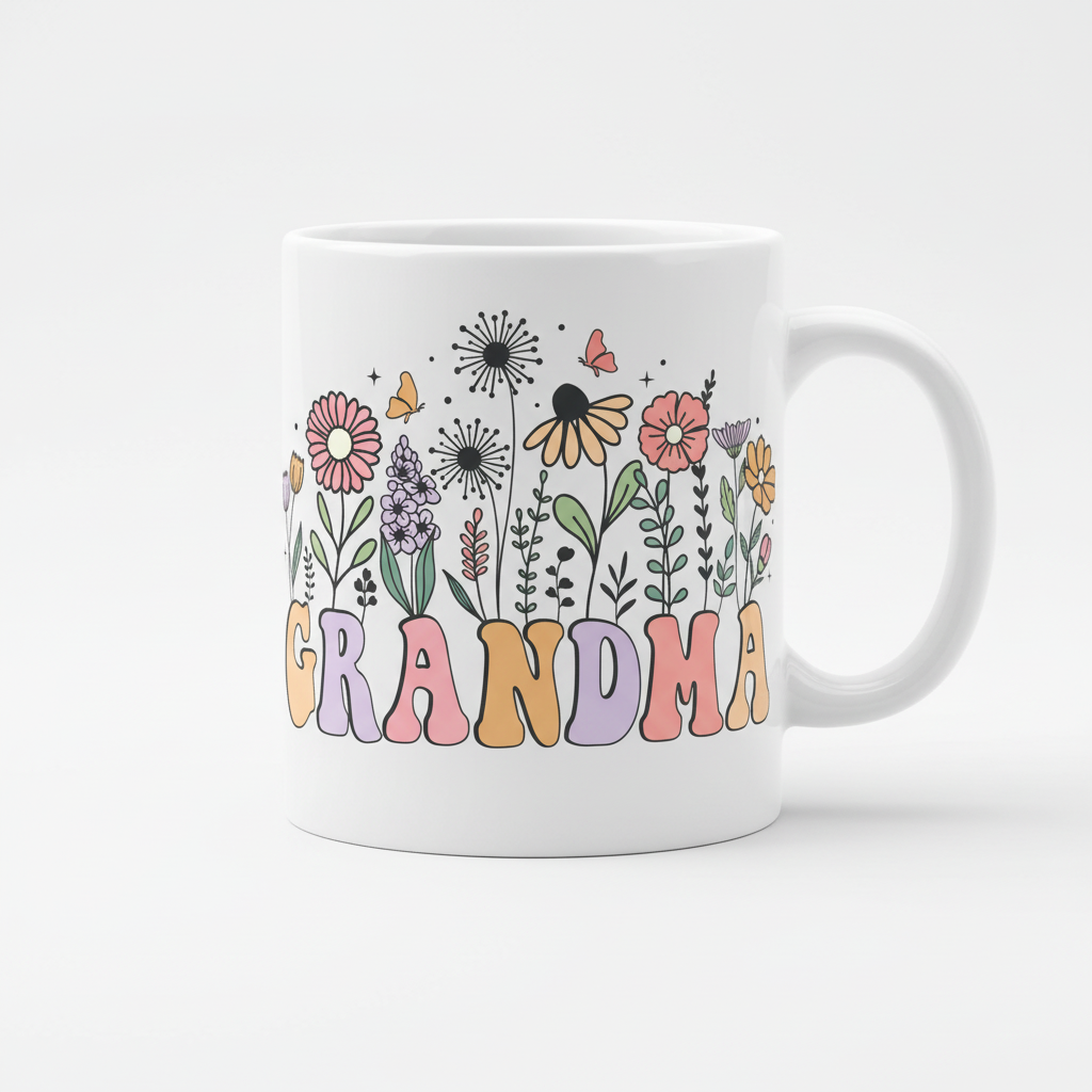 Grandma Floral Mug
