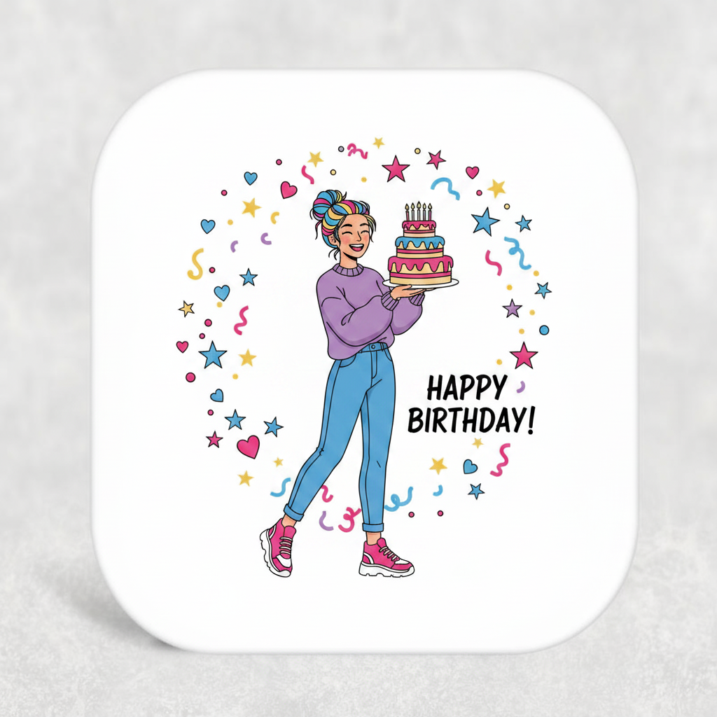 Teen Girl Birthday Coaster
