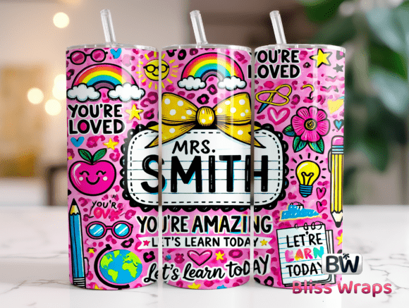 Personalised Teacher Tumbler – You're Loved 20oz Skinny Tumbler
