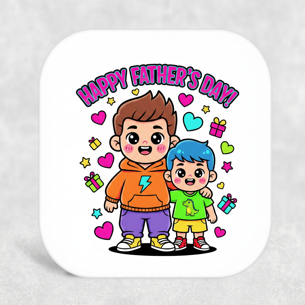 Father's Day Coaster - Daddy & Son
