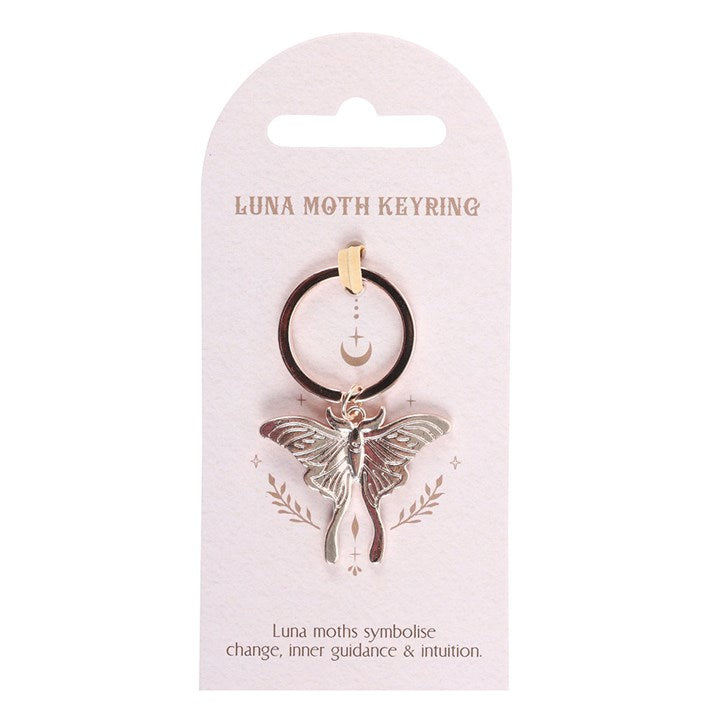 Luna Moth Metal Keyring