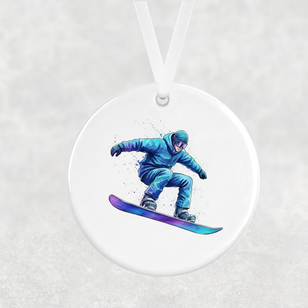 Male Snowboarder Ornament
