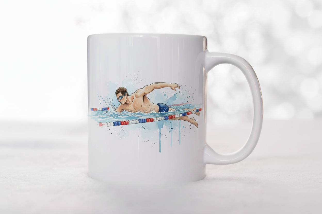 Male Swimmer Mug