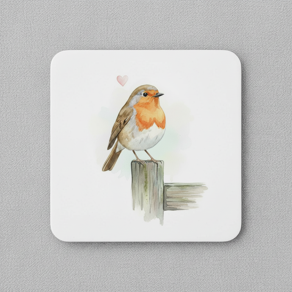Thinking of You – Robin & Heart Sympathy Coaster