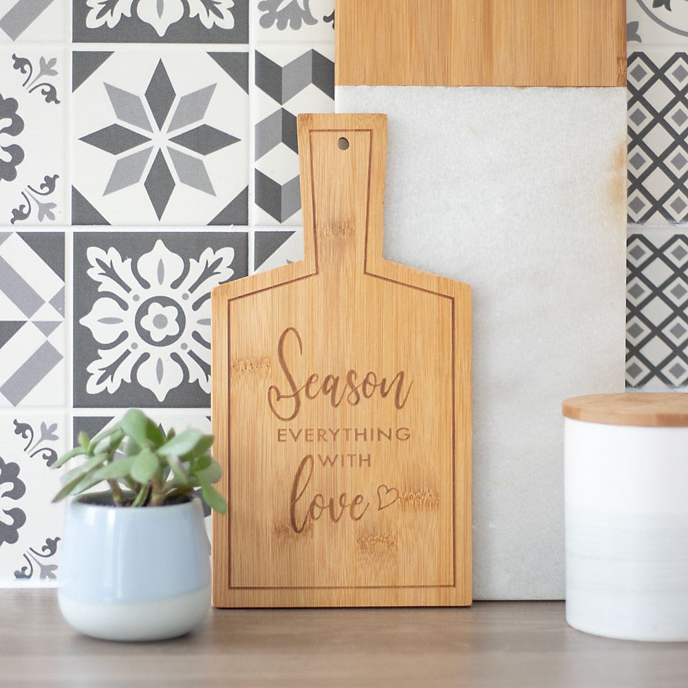 Season Everything With Love Bamboo Serving Board