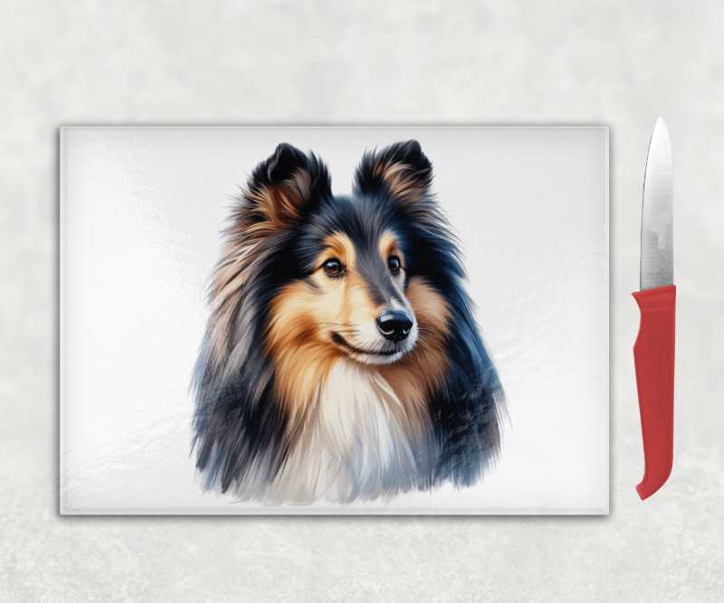 Shetland Sheepdog Dog Chopping Board