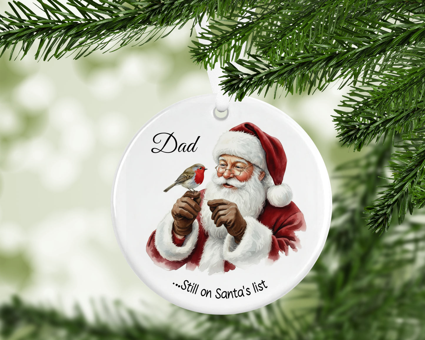 Personalised Still on Santa's List Christmas Memorial Ornament