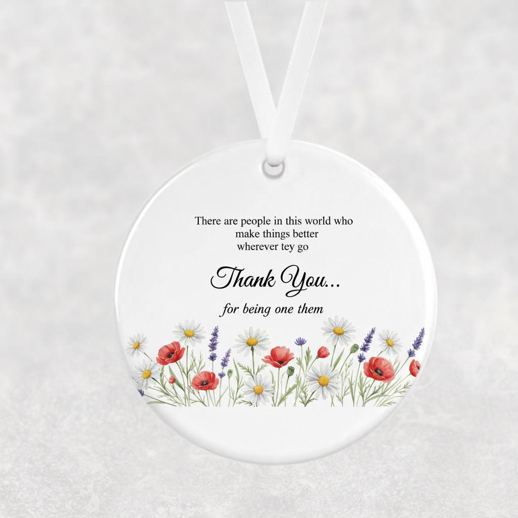 Personalised Thank You Hanging Ornament – Wildflower Gift for Someone Special