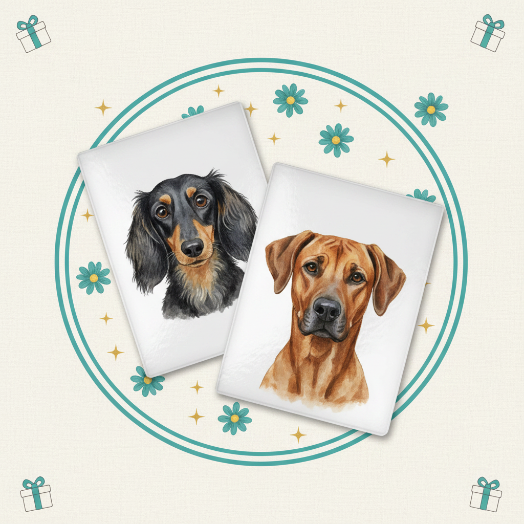 Dog Breed Glass Chopping Board Collection Tile