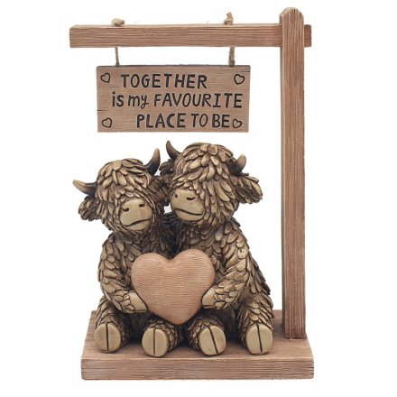 Hughie Highland Cow Together Ornament