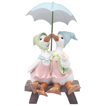 Rainy Day Duck Kisses Figurine