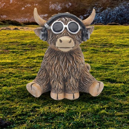 Highland Cow DJ Moo-Sic Ornament