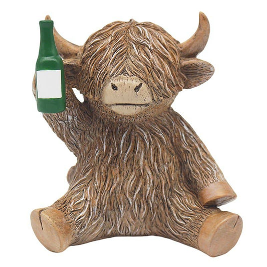 Beer Bottle Highland Cow