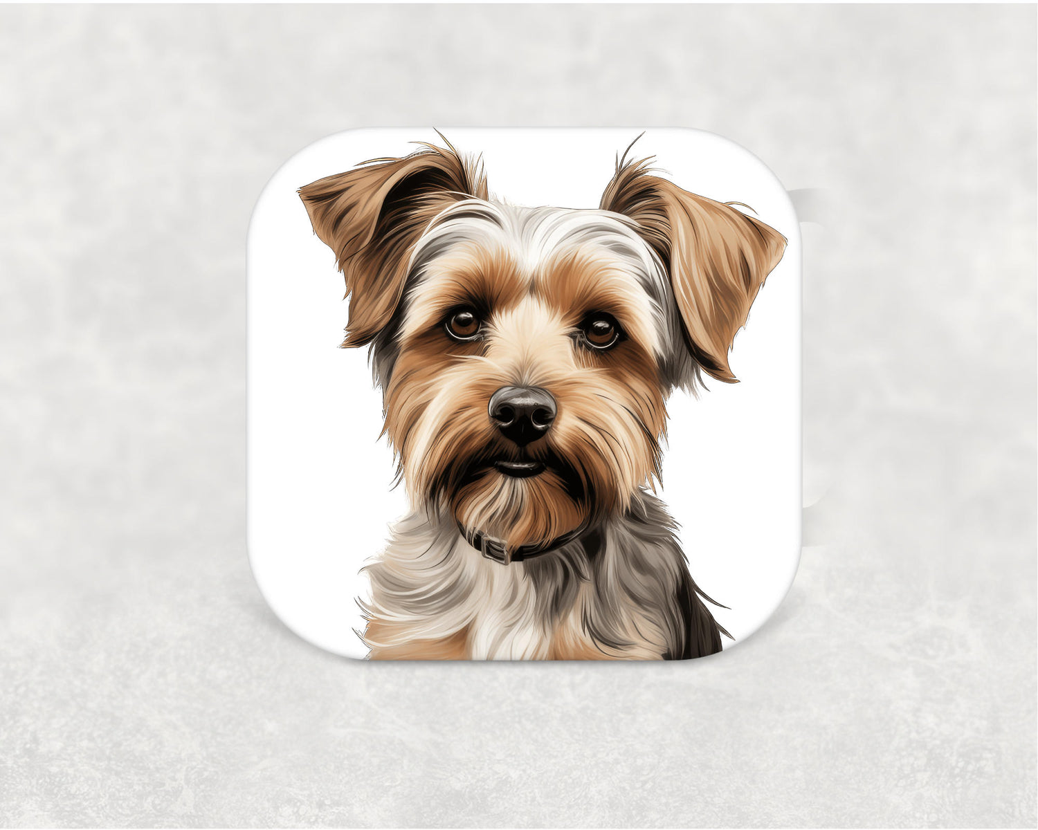 Biewer Terrier Coaster - MDF dog breed coaster with cork backing featuring a detailed Biewer Terrier illustration. Perfect gift for Biewer Terrier owners