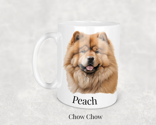 Chow Chow Dog Mug - 11oz ceramic mug featuring a Chow Chow dog breed illustration, perfect gift for Chow Chow owners