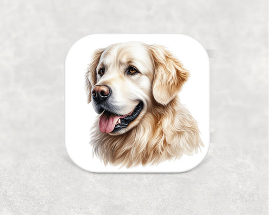 Golden Retriever coaster - MDF coaster with cork backing featuring a Golden Retriever illustration. Great gift idea for Golden Retriever fans.