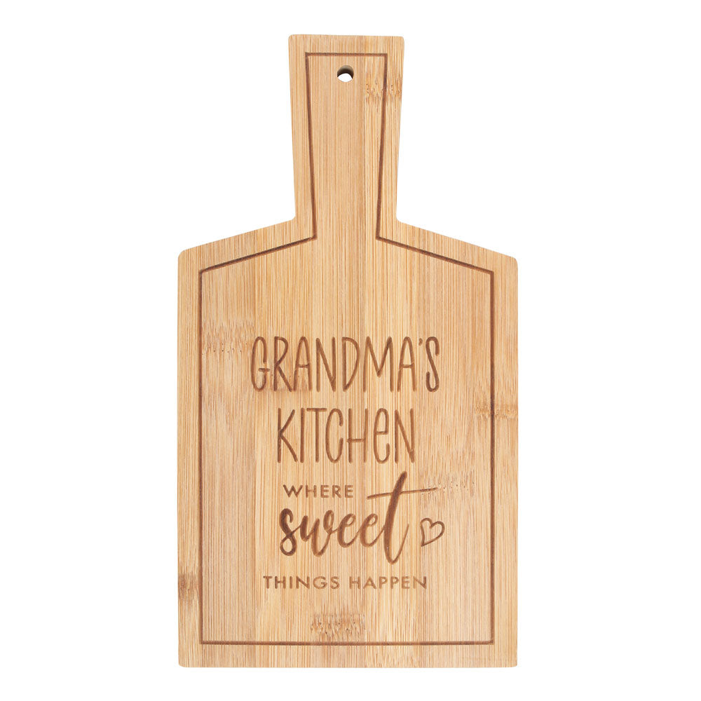 Grandma's Kitchen Where Sweet Things Happen Bamboo Serving Board
