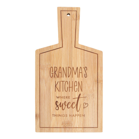 Grandma's Kitchen Where Sweet Things Happen Bamboo Serving Board
