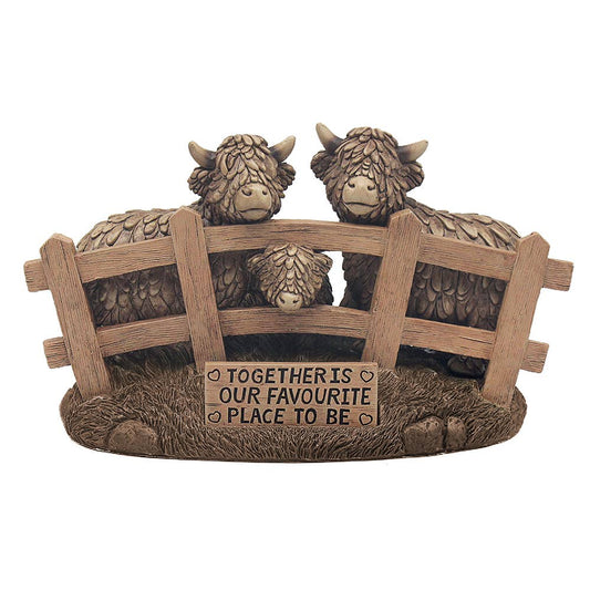 Highland Cow Family Figurine — Together is Our Favourite Place to Be