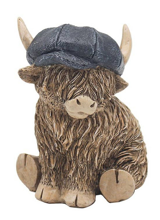 Highland Cow with Flat Cap