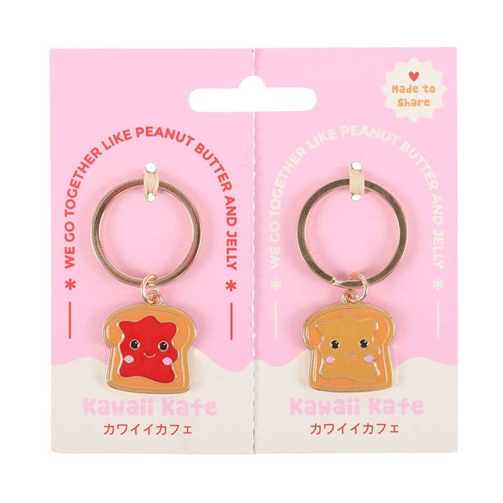 Set of 2 Kawaii Peanut Butter and Jelly Friendship Keyrings