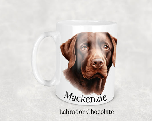 Chocolate Labrador Dog Mug – 11oz ceramic mug, perfect gift for Chocolate Lab lovers