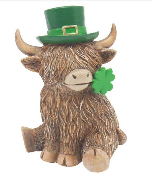 Lucky Boy Highland Cow Figurine