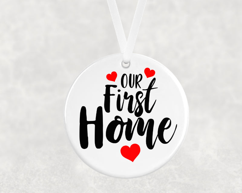 Our First Home Ceramic Hanging Ornament – Housewarming Keepsake Gift