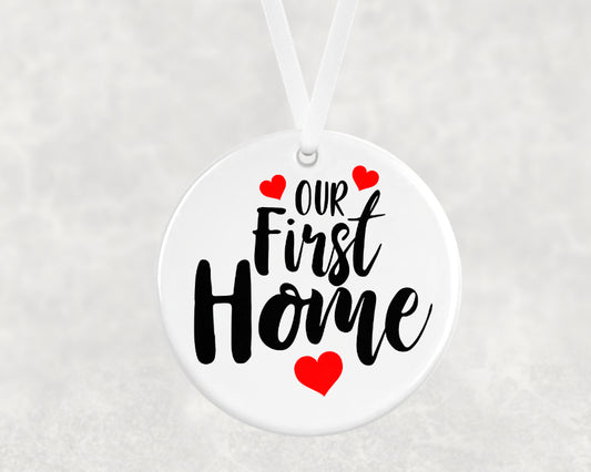 Our First Home Ceramic Hanging Ornament – Housewarming Keepsake Gift