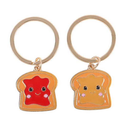 Set of 2 Kawaii Peanut Butter and Jelly Friendship Keyrings
