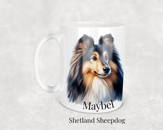 Ceramic Shetland Sheepdog Mug - a beautifully illustrated mug celebrating the Shetland Sheepdog breed. Ideal for dog lovers and pet owners.