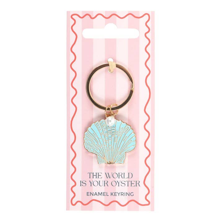 The World is Your Oyster Beachy Coastal Keyring