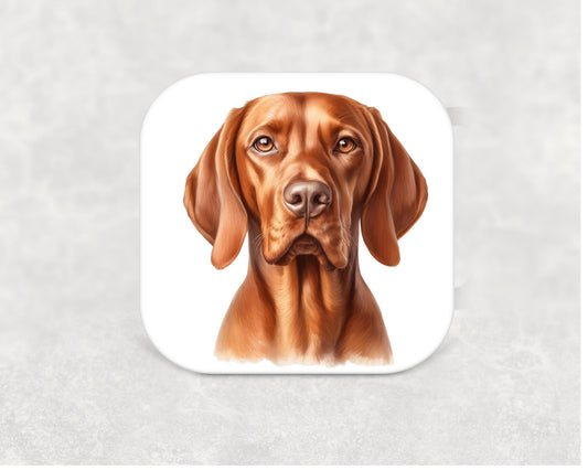 Vizsla Coaster — 9cm square cork-backed MDF coaster featuring an illustrated Vizsla dog design, perfect for Vizsla lovers