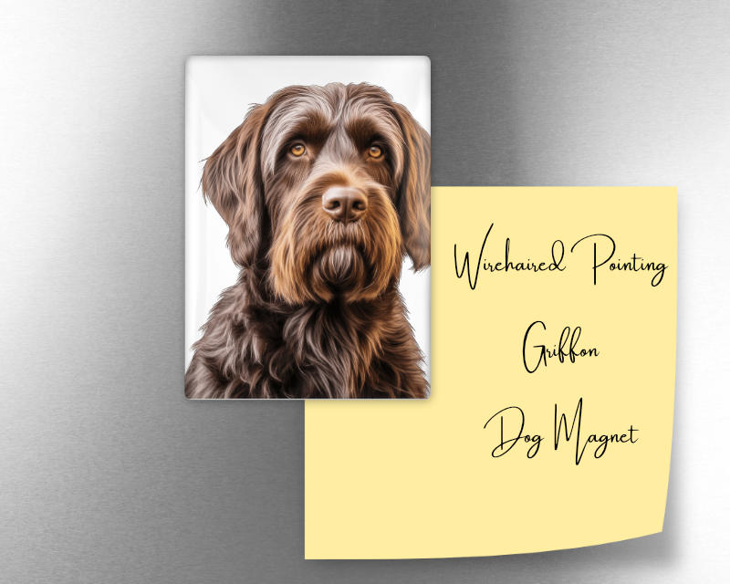 Wirehaired Pointing Griffon glass fridge magnet 5x7cm – Pepper Place