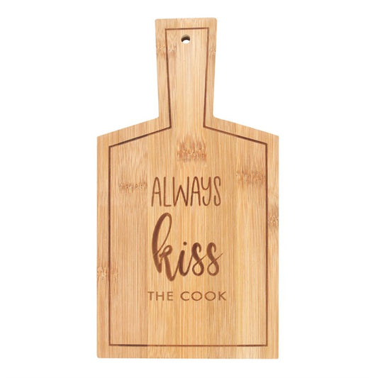 Always Kiss the Cook Bamboo Serving Board