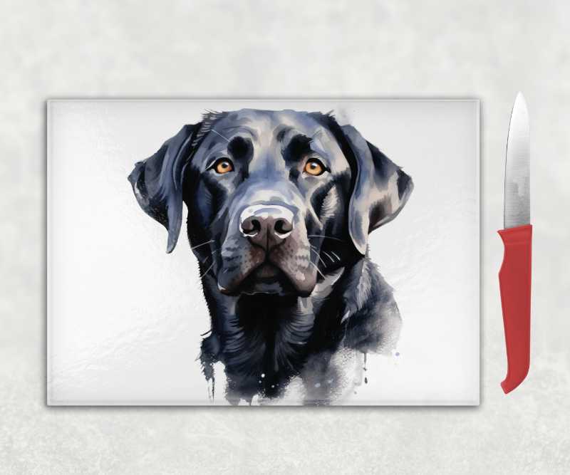 Black Labrador Dog Chopping Board