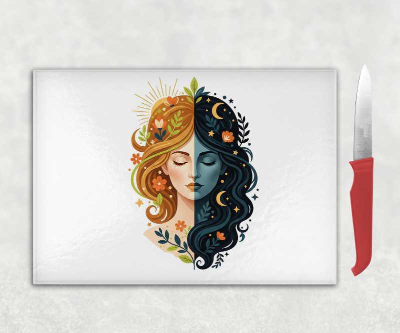Light & Dark Split Face Glass Chopping Board – Meaningful Gift